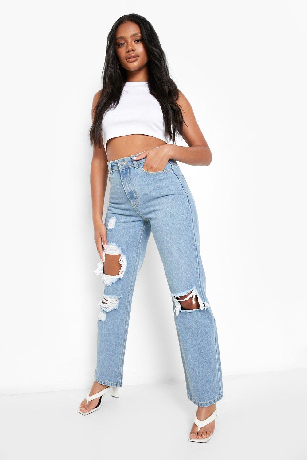 Ladies petite outlet straight leg jeans